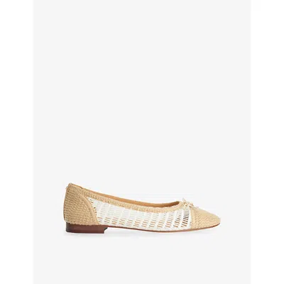 Dune Womens Multi Raffia Hopsy Raffia Ballet Flats Eur 38/5 Uk In Brown