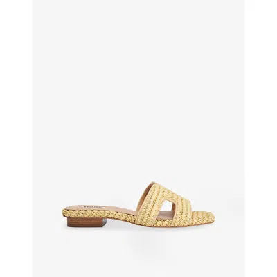 Dune Womens Natural Synthetic Raffia Loupes Smart Raffia Sandals Eur 36 / 3 Uk In Brown