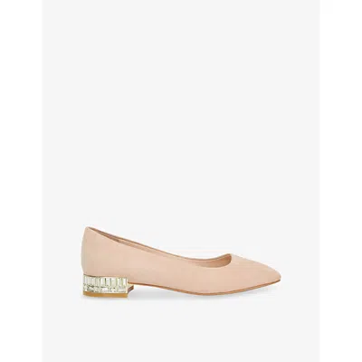 Dune Womens Nude Suede Ballerina Suede Ballet Flats Eur 39 / 6 Uk
