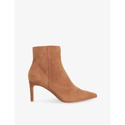 Dune Womens Obsessively Suede Heeled Ankle Boots Cappuccino Suede Eur 38/5 Uk In Brown