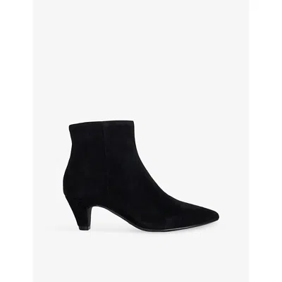 Dune Womens Black Suede Omira Heeled Suede Sock Boots Eur 41 / 8 Uk