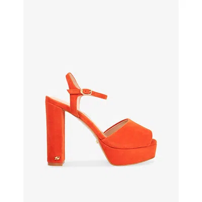 Dune Womens Orange Suede Mayci Suede Platform Sandals Eur 36 / 3 Uk