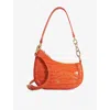 Dune Womens Direction Asymmetric Chain-detail Faux-leather Shoulder Bag Orange Synthetic In Orange Synthetic