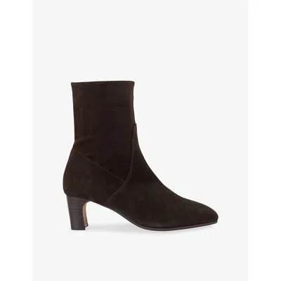 Dune Womens Ori Suede Heeled Ankle Boots Brown Suede Eur 40 / 7 Uk