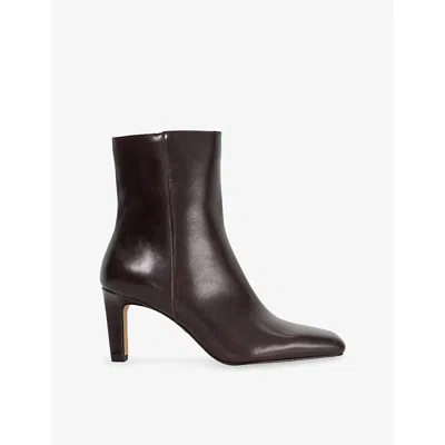 Dune Womens Brown Leather Ovation Leather Heeled Ankle Boots Eur 39 / 6 Uk