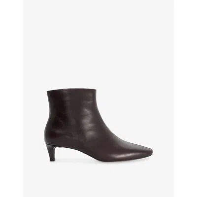 Dune Womens Ovelle Heeled Leather Ankle Boots Brown Leather Eur 39 / 6 Uk