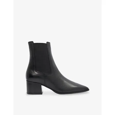 Dune Womens Pimo Chisel Leather Chelsea Ankle Boots Black Leather Eur 37 / 4 Uk