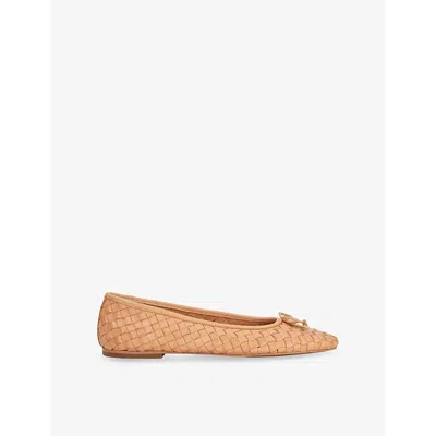 Dune Womens  Heat Woven Leather Ballet Flats In Pink Leather