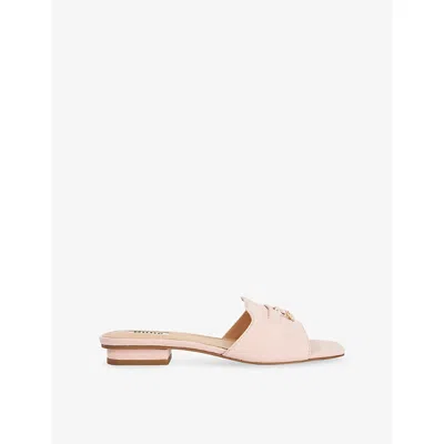 Dune Womens Pink Nubuck Lindo Leather Slides Eur 39 / 6 Uk