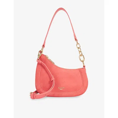 Dune Womens Pink Suede Direction Small Leather Shoulder Bag