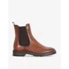 Dune Womens Tan Leather Poema Cleated-sole Leather Chelsea Boots In Tan Leather