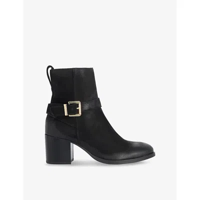 Dune Womens Pommel Heeled Leather Ankle Boots Black Nubuck Eur 38/5 Uk