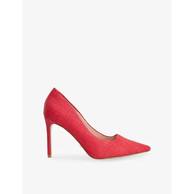 Dune Womens Red Natural Raffia Assured Pointed-toe Raffia Courts Eur 39 / 6 Uk