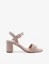 Dune Merisa Glitter Block-heel Woven Sandals In Rose Gold-fabric