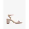 Dune Womens  Melini Block-heel Woven Sandals In Rose Gold Synthetic
