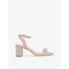 Dune Womens  Melini Wide-fit Leather Block-heel Sandals In Rose Gold Synthetic