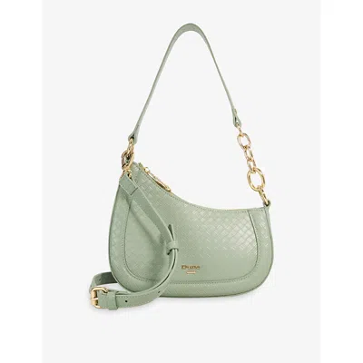 Dune Womens Sage Leather Direction Small Leather Shoulder Bag