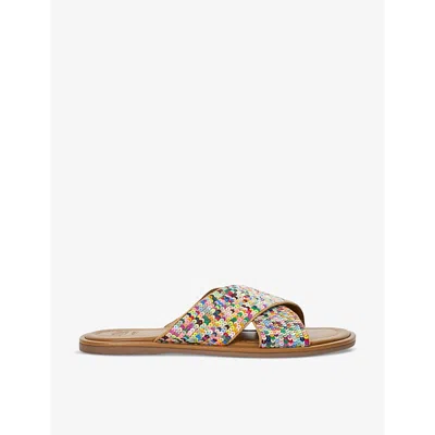 Dune Womens-sequins Lumas Sequin-embellished Flat Woven Slides In Multi-sequins