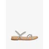Dune Womens Silver Synthetic Levia Crystal-embellished Sandals Eur 38/5 Uk