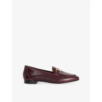 Dune Womens Snaffle-trim Grained-leather Loafers Burgundy Leather Eur 39 / 6 Uk