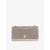 Dune Womens Bronze Fabric Strong Bug-plaque Leather Cross-body Bag