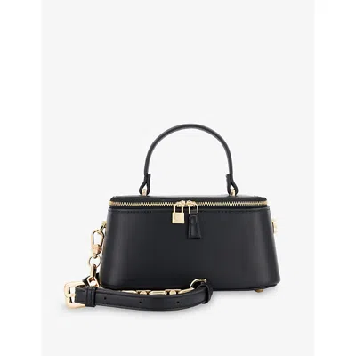 Dune Womens Successful Mini Leather Top-handle Bag Black Leather