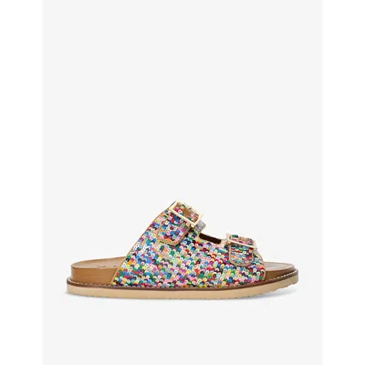 Dune Womens-synthetic Lequin Sequin-embellished Faux-leather Sandals In Multi-synthetic