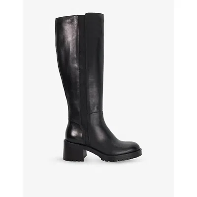 Dune Womens Black Leather Taisy Leather Heeled Knee-high Boots Eur 36 / 3 Uk