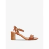 DUNE DUNE WOMEN'S TAN-LEATHER JELLY LEATHER HEELED SANDALS