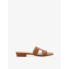 Dune Womens  Loupe Wide-fit Leather Sandals In Tan Leather