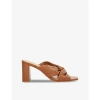 DUNE DUNE WOMEN'S TAN-LEATHER MAIZING KNOT-DETAIL LEATHER MULES