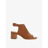 Dune Womens  Joupin Leather Heeled Mules In Tan Leather Mix