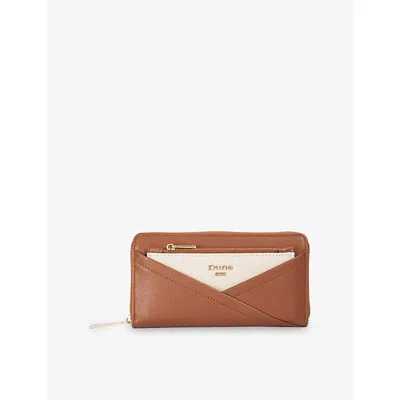 Dune Womens Tan Plain Pu Kelbey Faux-leather Wallet In Brown