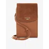 Dune Womens Tan Plain Pu Sunrise Micro Faux-leather Phone Cross-body Bag In Brown