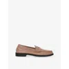 Dune Womens  Gilmour Penny-embellished Leather Loafers In Taupe Leather