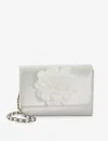 Dune Womens White-fabric Bridal Blossoming Satin Shoulder Strap In White-fabric