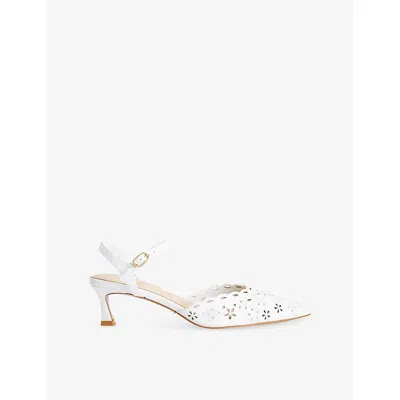Dune Womens White Leather Convincing Leather Courts Eur 38/5 Uk In Multi
