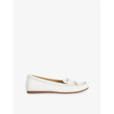 Dune Womens  Grier Leather Moccasins In White