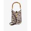 Dune Womens Zebra Printed Leather Seek Zebra-print Leather Phone Pouch