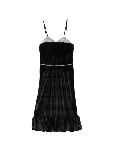 Dunesi Lolita Crystal-embellished Midi Dress In Black