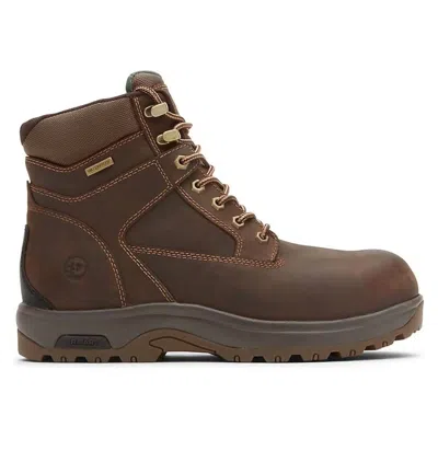 Dunham Men's 6" Safety Toe Waterproof Work Boot In Brown