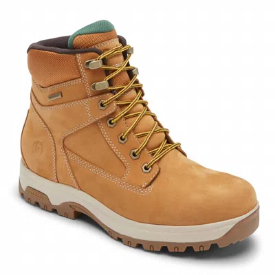 Dunham Men's 8000works Waterproof 6" Plain Toe Boot - Medium Width In Wheat In Gold