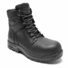 DUNHAM MEN'S 8000WORKS WATERPROOF SAFETY PLAIN TOE BOOT - XX-WIDE IN BLACK TEXTURED LEATHER