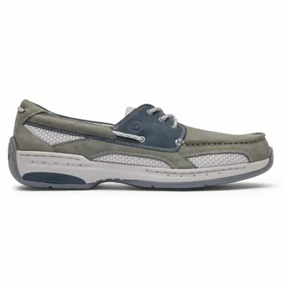 Dunham Men's Captain Boat Shoe In Grey/navy Nubuck