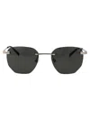 Dunhill 00 Silver Silver Grey Metal Sunglasses In Metallic