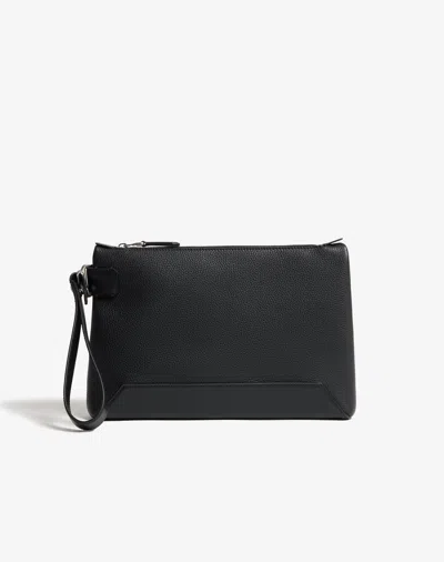 Dunhill 1893 Harness Full-grain Leather Pouch In Black