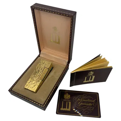 Pre-owned Dunhill 18ct Gold Plated Rollagas Pocket Lighter, Swiss Design Boxed In Brown