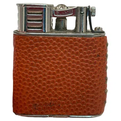 Pre-owned Dunhill 1930s  "globetrotter" Crocodile Leather Wrapped Sports Lift Arm Lighter In Brown