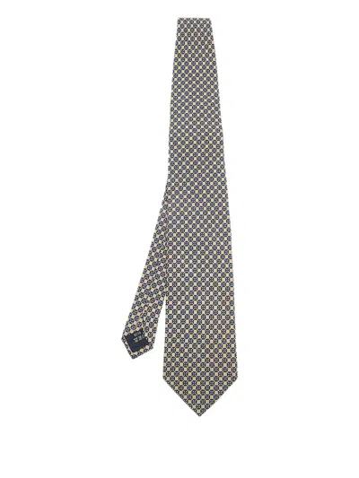 Pre-owned Dunhill 2024 Floral-pattern Silk Tie In Neutral
