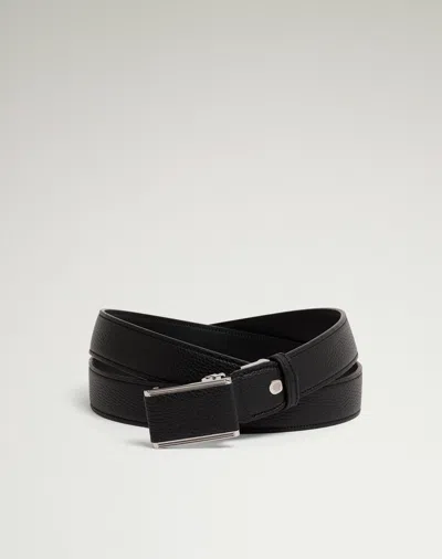 Dunhill 32mm Automatic Reed Buckle Grain Leather Belt In Black